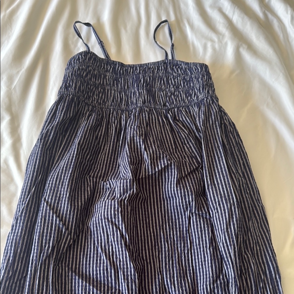 Navy and White Striped Dress
